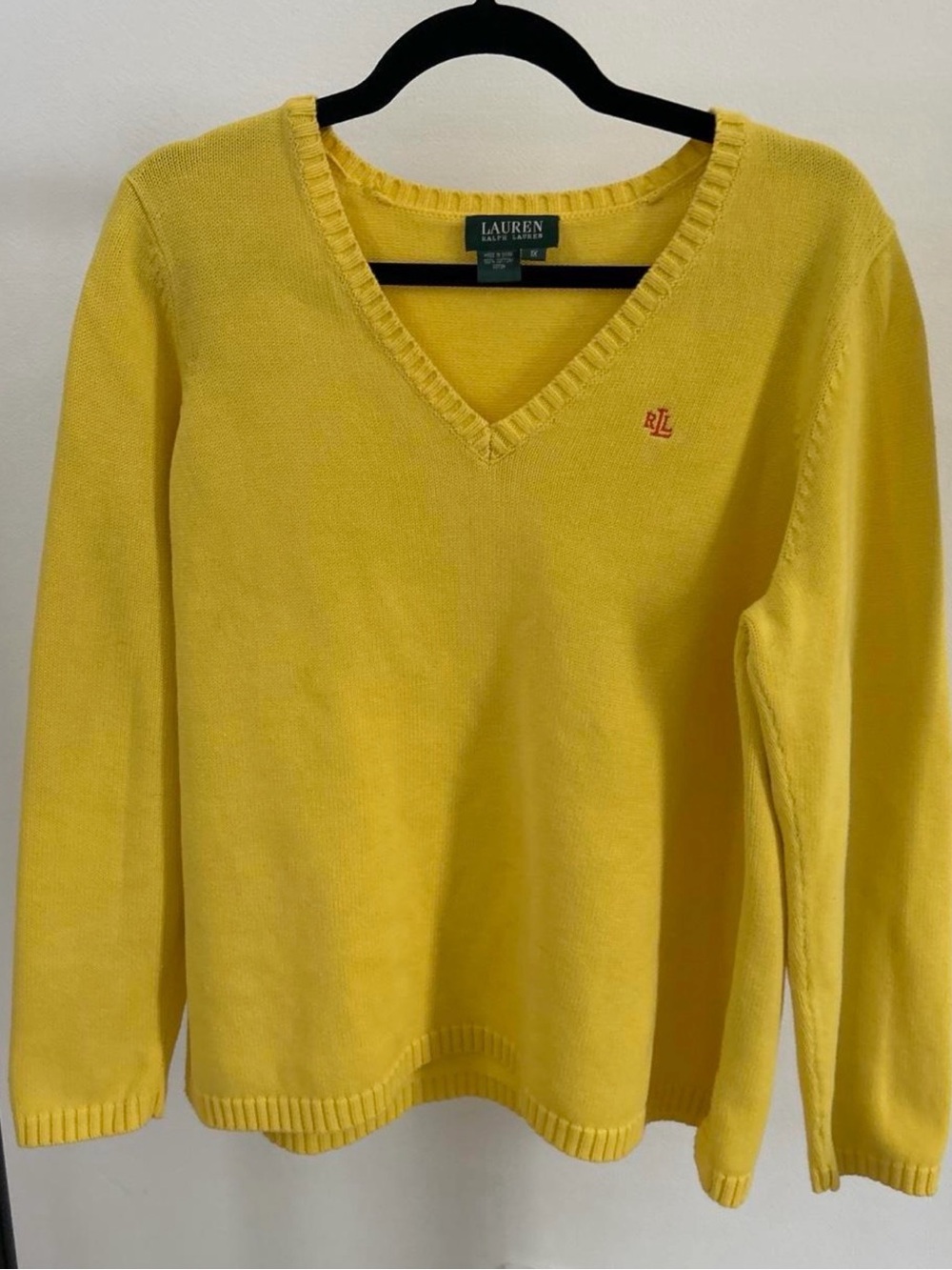 Ralph Lauren Bright Yellow V-Neck Sweater